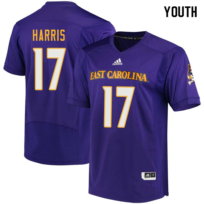 Youth #17 Dwayne Harris East Carolina Pirates College Football Jerseys Sale-Purple